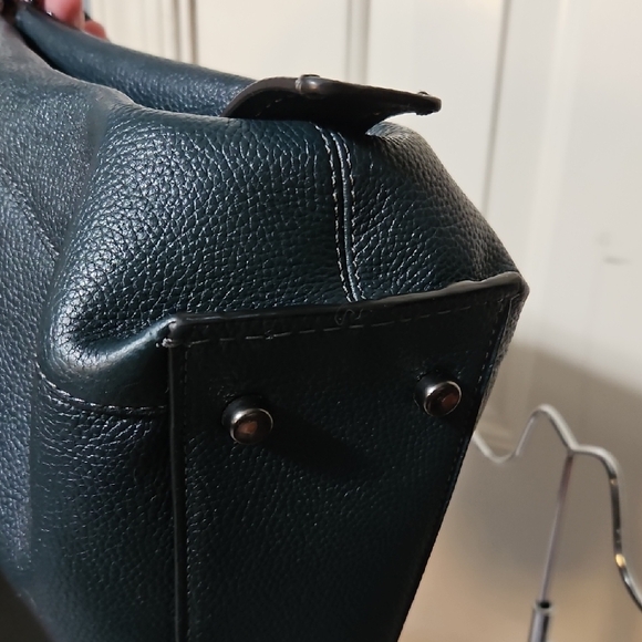 Coach NWOT Dalton Dark Green Leather Shoulder Bag, Gunned Metal - Picture 11 of 16
